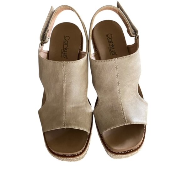 Corkys Freddie Taupe Wedge Sandal 10 - Picture 3 of 6